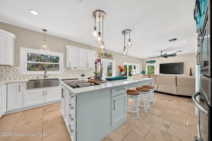 Custom Island Kitchen for dining with the family.