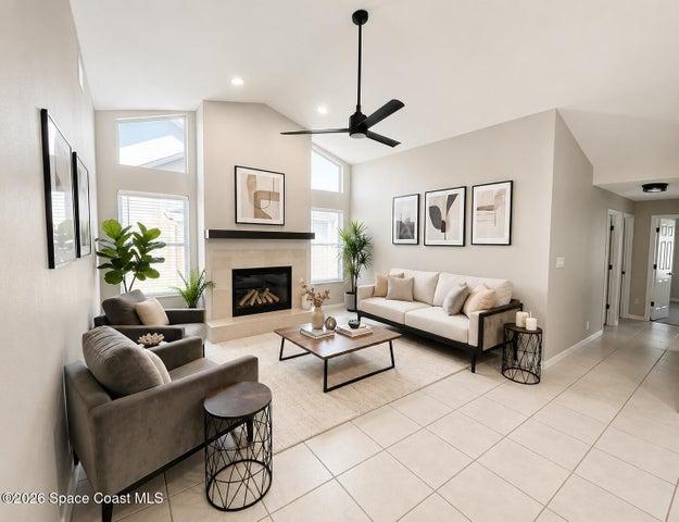 Living Room Digitally Staged