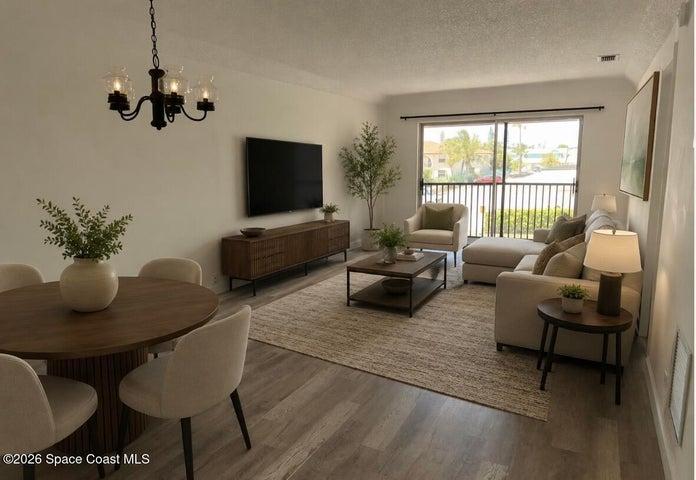 Virtually staged Living Room