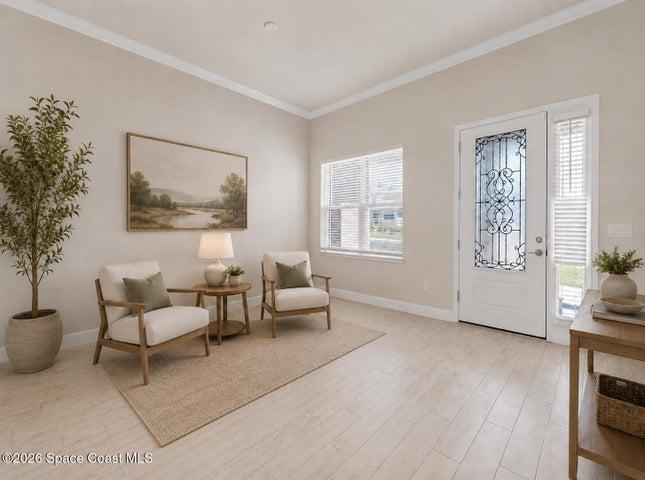 Entry/formal living room-virtually staged