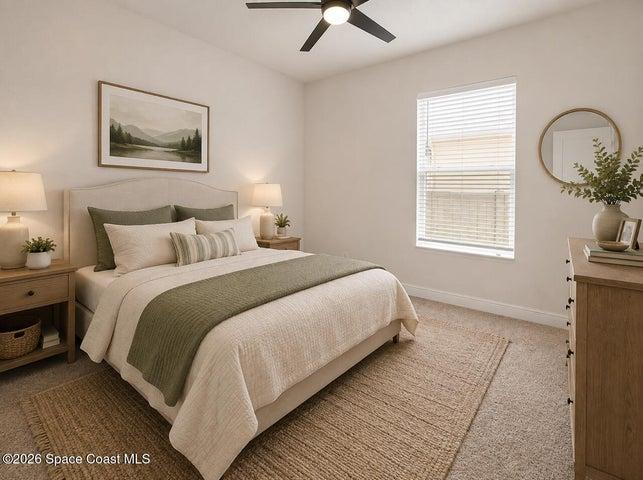 3rd bedroom, light and bright-virtually staged