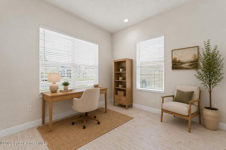 4th bedroom is the perfect office with tile floors-virtually staged