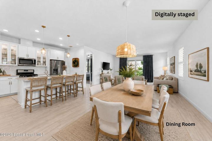 Bright kitchen with easy access to dining and living areas