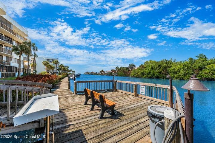 Community fishing pier offers a relaxing place to enjoy the water, sunsets and Banana River views.