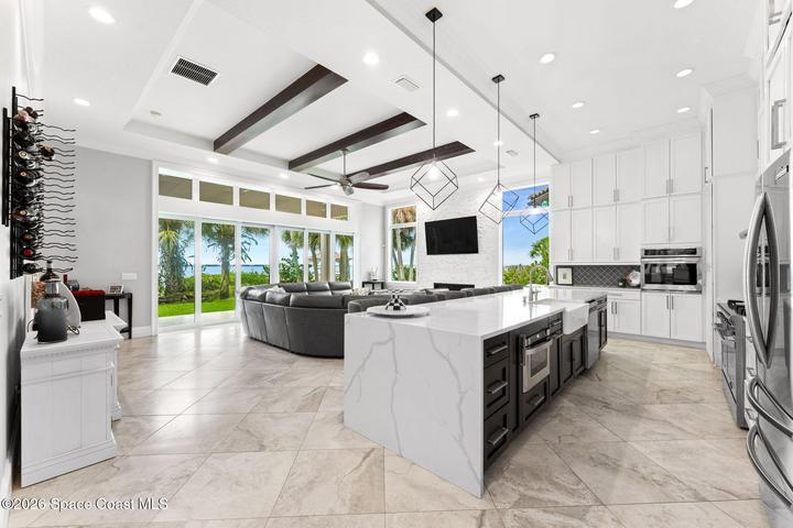 Bright kitchen with easy access to dining and living areas