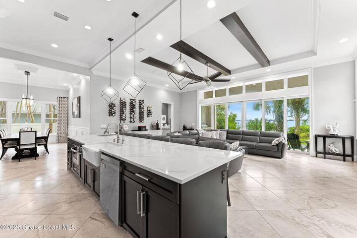 Bright kitchen with easy access to dining and living areas