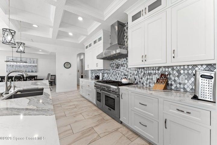 Elegant kitchen with pro-style range