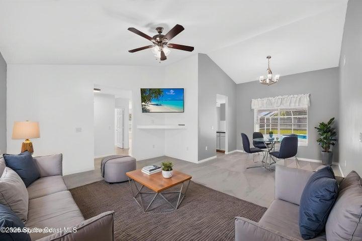 virtually staged living room