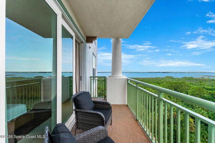 Elevated views extend across Sykes Creek and the natural landscape surrounding River Fly-In in Merritt Island.