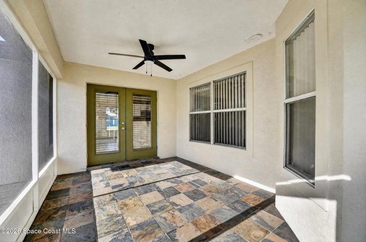 French doors leading kitchen