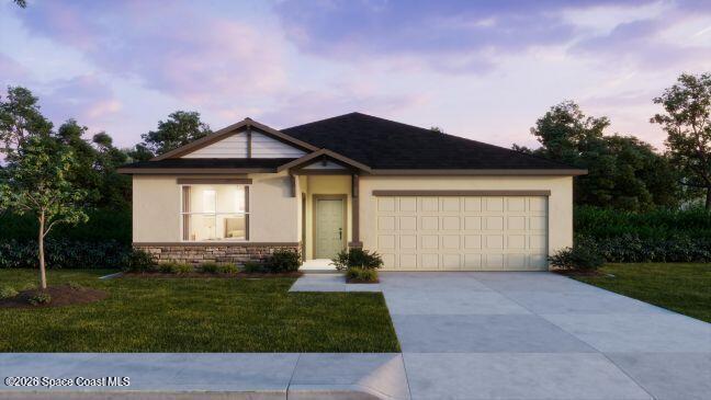 Artist Rendering at Dusk- Artist Rendering -Model home - actual features may vary.