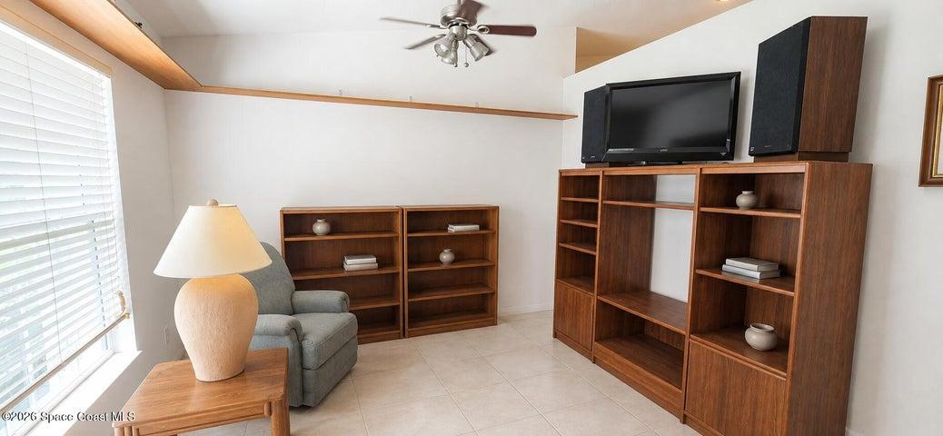 Sitting area left of entry. Digitally decluttered.