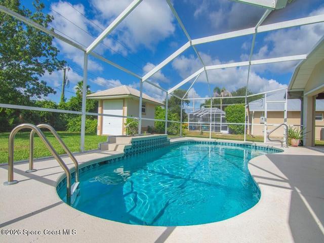 Pool with the shed with power