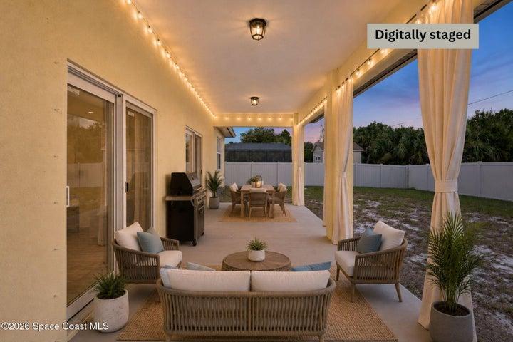 Comfortable outdoor porch designed for year-round Florida living
