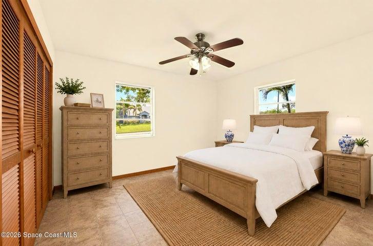 VIRTUALLY STAGED - BEDROOM 1 faces front yard. With Ensuite Bathroom.