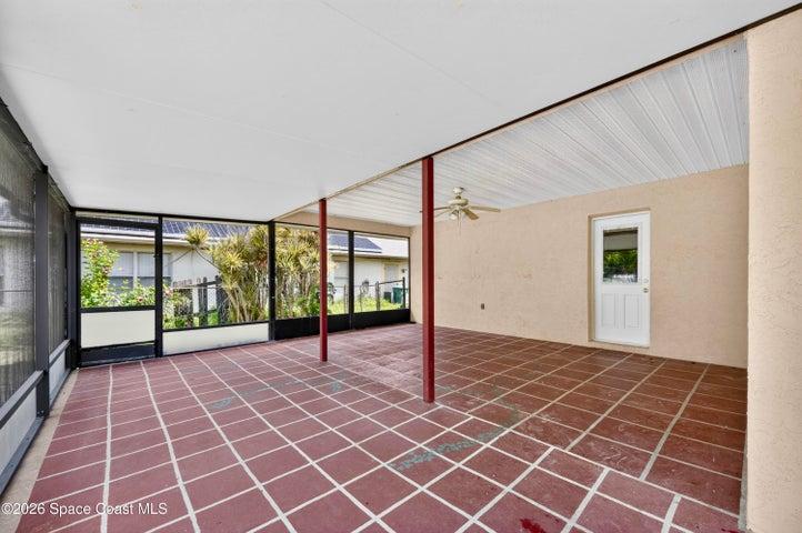 500+sf covered screened lanai overlooking a spacious backyard with room to create your own outdoor retreat.
