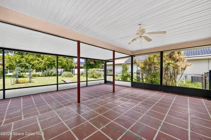 500+sf covered screened lanai overlooking a spacious backyard with room to create your own outdoor retreat.