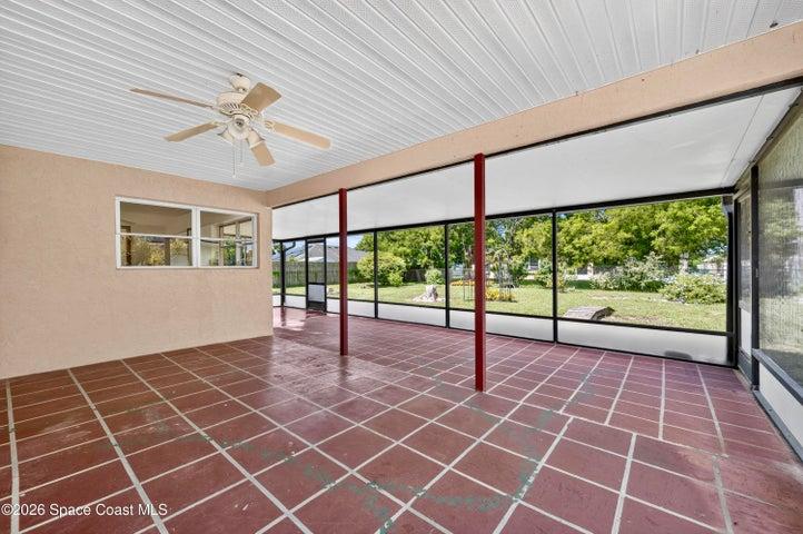 500+sf covered screened lanai overlooking a spacious backyard with room to create your own outdoor retreat.