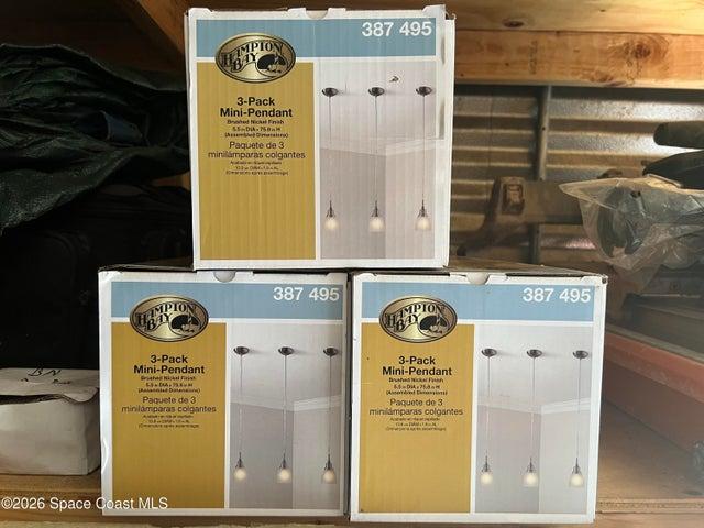 9 TOTAL BRUSHED NICKEL MINI PENDANT LIGHTS - 3/BOX
