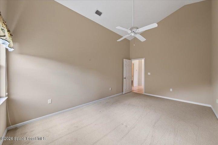 Vaulted ceilings in these large bedrooms