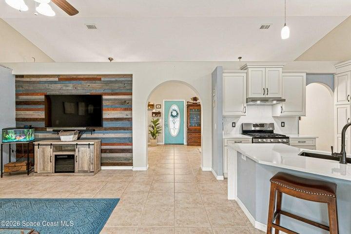 Family Room with accent wall