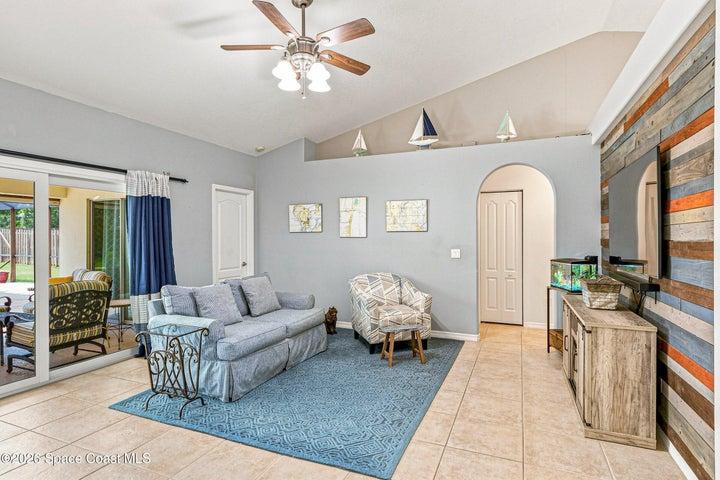 Family Room sliders open to pool patio