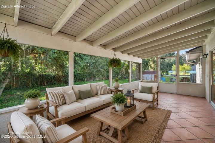 virtually staged back patio