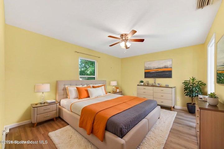 Virtually staged Primary bedroom