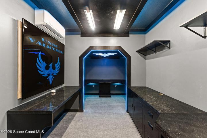 Game Room Inside the garage with AC