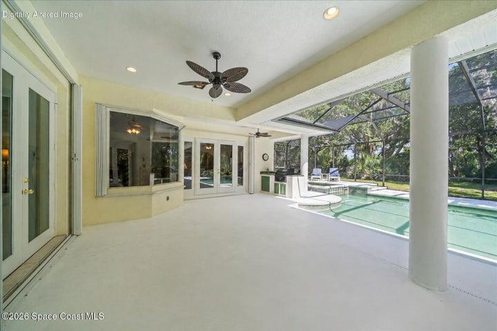 Covered Lanai Overlooking the Screened Pool