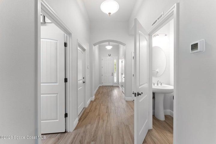 Welcoming foyer entry opening into a bright and spacious living area