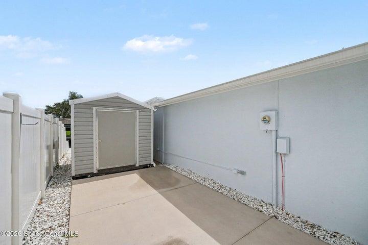 Back of shed with RV parking