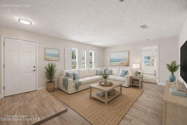 Virtually staged living room