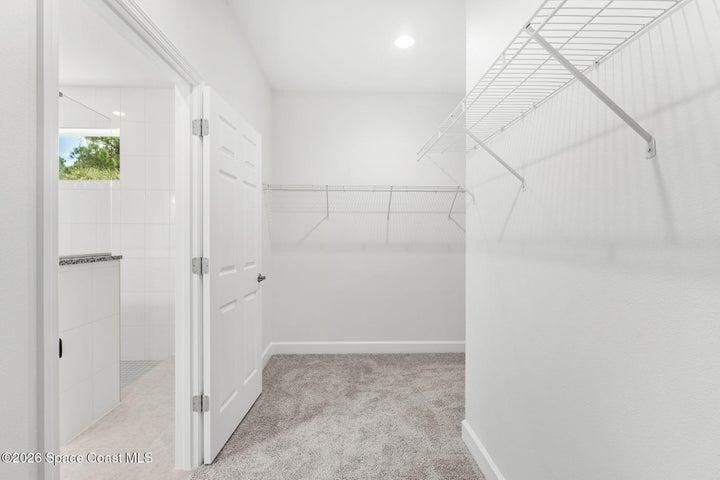 Primary closet is easily accessible off of the Primary bathroom.