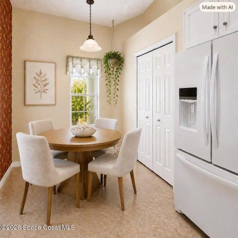 Virtually staged Breakfast Nook