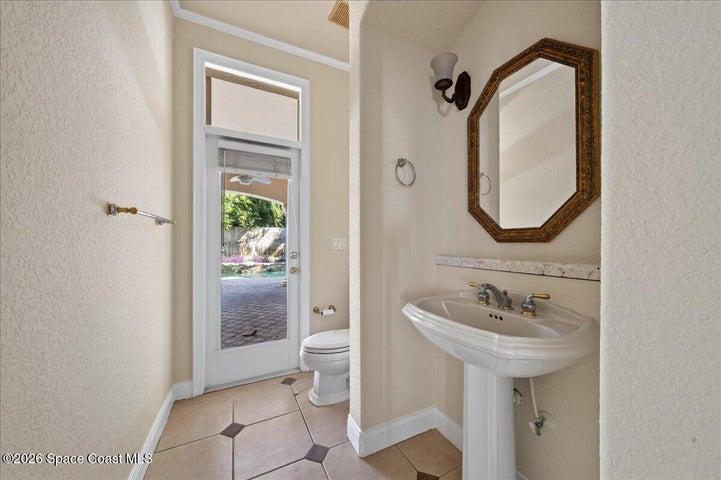 Hall 1/2 Bath also serves as the pool bath