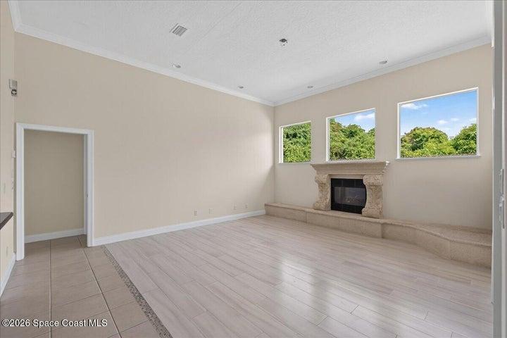 Bright Family Room with Transome windows