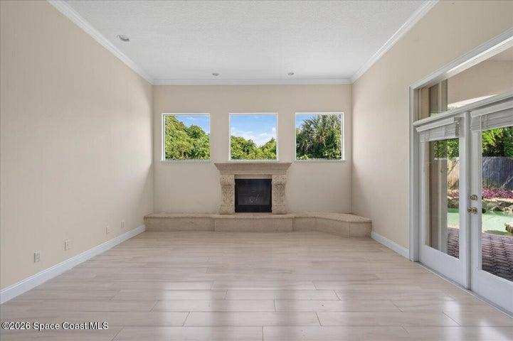 Family Room with French Doors to Covered Patio