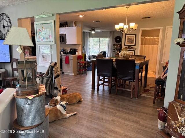 family room dining area view