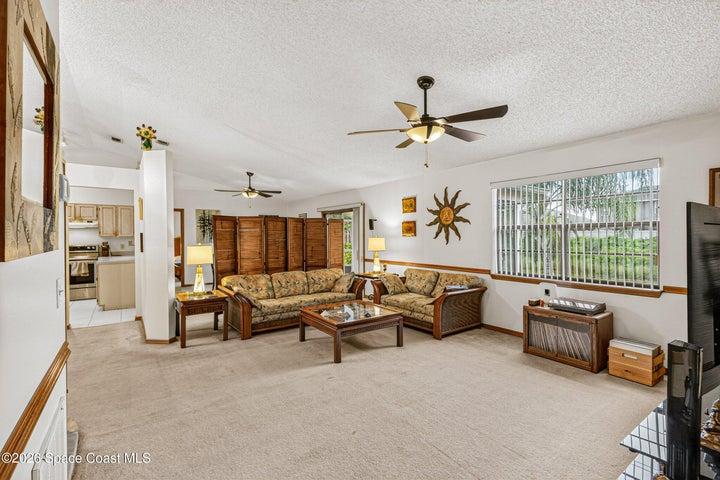 Large windows provide an abundance of natural light
