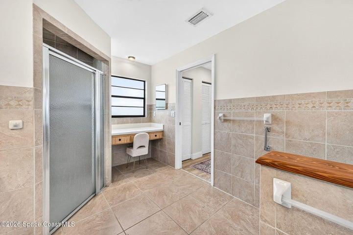 Primary bathroom vanity area