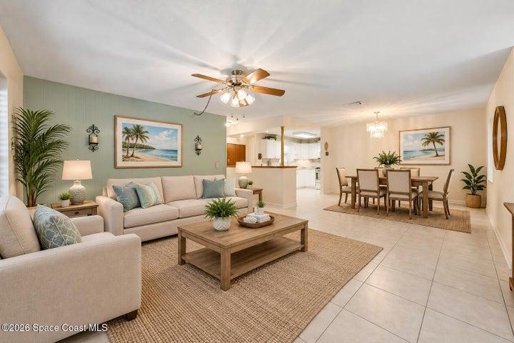staged family room