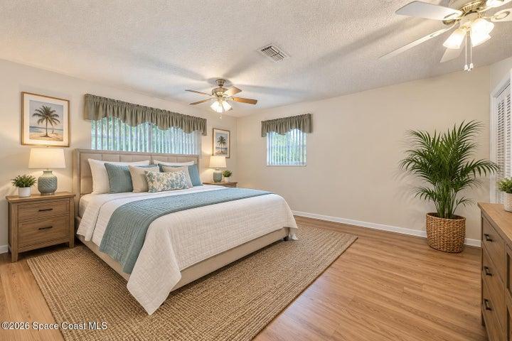 staged primary suite