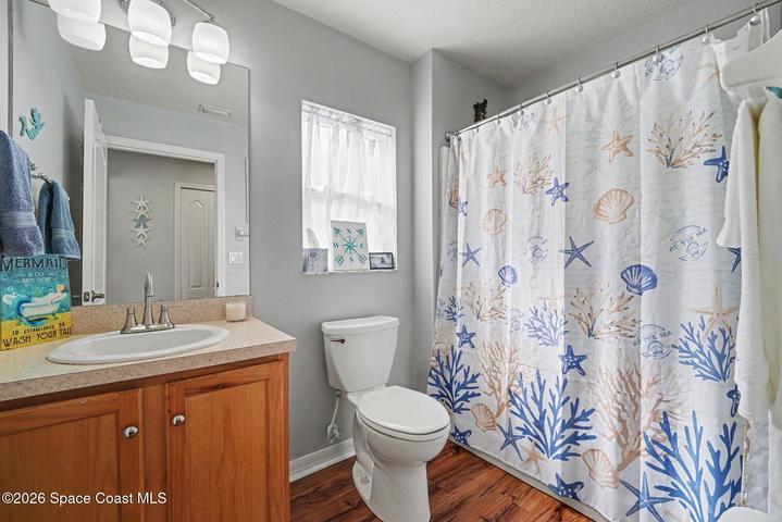 Between Bedrooms #2 and #3. Shower and Tub.