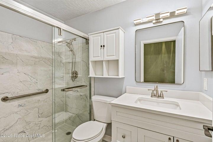 EVERYTHING is NEW in this beautiful bathroom.