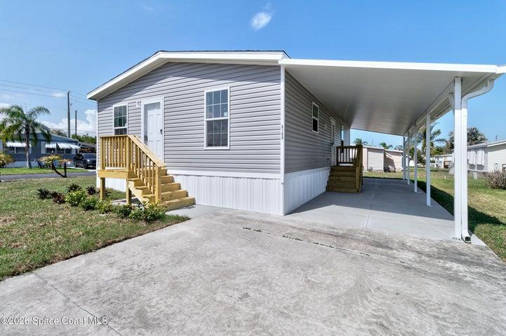 Front of house & carport