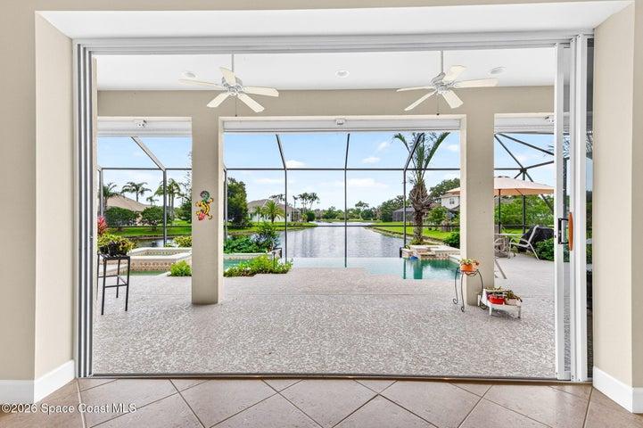 Family room sliding doors to back lanai & pool