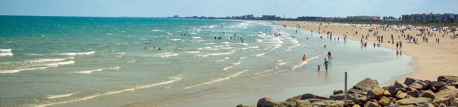 Turquoise surf along the beach in Cape Canaveral