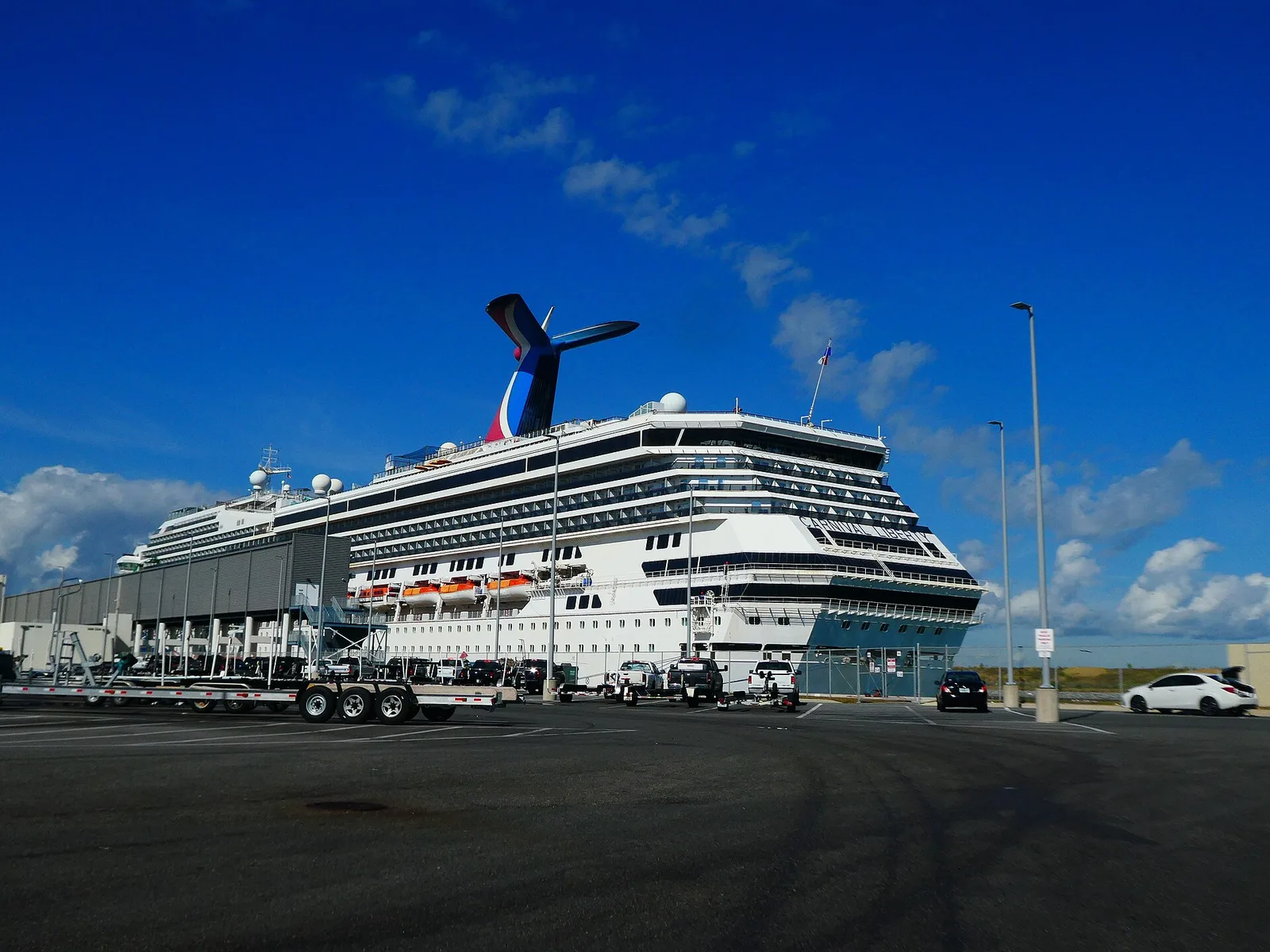 A cruise ship docked at Port Canaveral