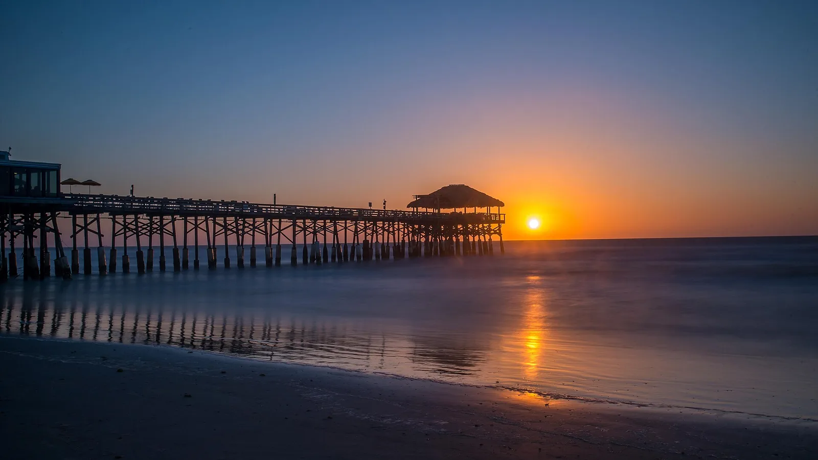 Sunrise over the Atlantic at the Cocoa Beach Pier